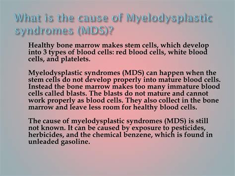 Ppt Myelodysplastic Syndromes Causes Symptoms Daignosis