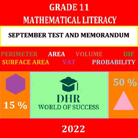 Grade 11 Mathematical Literacy Term 3 Test With Memorandum 2022 • Teacha