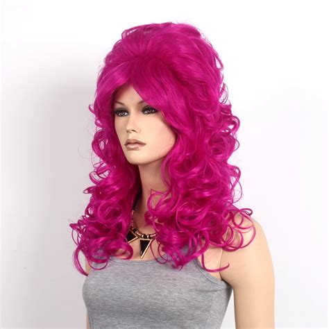 Synthetic Hair Sex Woman Wig Womens Sexi Long Curly Platinum Purple