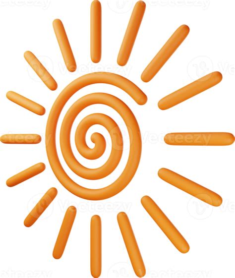 Orange Sun 3d Illustration 14019334 Png