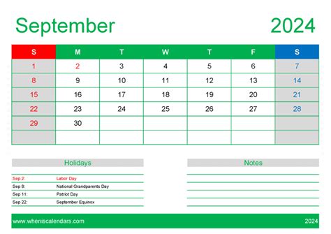 Sept 2024 Calendar Free Printable Monthly Calendar