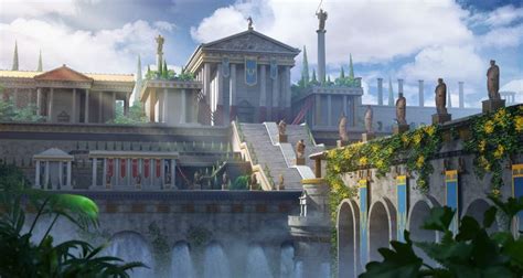 Greek Temples Fantasy Landscape Fantasy Art Landscapes Ancient