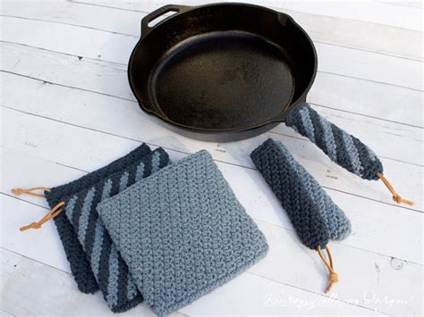 Crochet Cast Iron Handle Cover And Double Thick Hot Pad Free Pattern