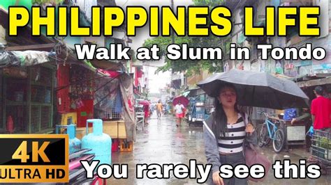 The Other Side Of Manila Hidden Narrow Alley Walk At Slum In Tondo Philippines [ 4k ] Youtube