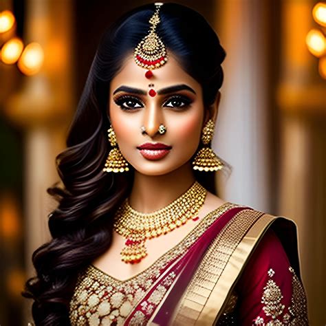 Foul Rabbit Beautiful Regal Indian Lady With Dark Hair Golden Brown