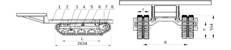 schematic drawing   tracked chassis  frame  chassis  guide