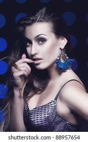 Stock Portrait Attractive Sexual Brunette Lingerie Stock Photo