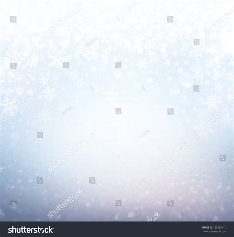 Snowflakes Snowfall On Icy Blue Background Stock Illustration 735335110