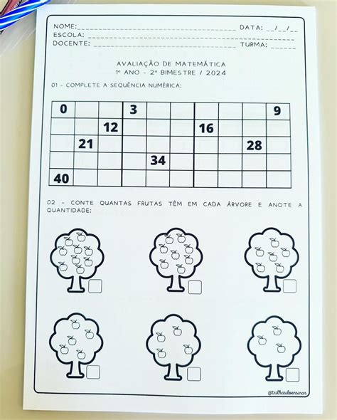 Avaliação De Matematica 1 Ano 2 Bimestre Para Imprimir - 1° ANO – AVALIAÇÃO DE MATEMÁTICA 2° BIMESTRE – TRILHAS DO ENSINAR