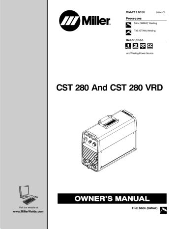 Miller CST 280 User manual | Manualzz