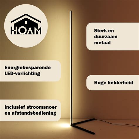 Hoam 2 in 1 Vloerlamp LED én RGB licht Warm Koud RGB Wit Licht