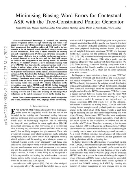 Minimising Biasing Word Errors For Contextual Asr With The Tree