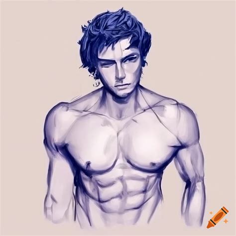 Male figure sketches to use as drawing reference on Craiyon