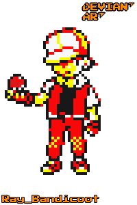 Pokemon Trainer Red PixelArt New Version by RayBandicoot on DeviantArt