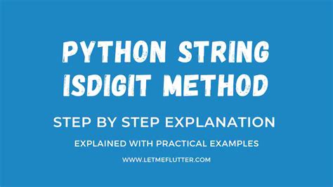 How To Use Python String Isdigit Method Easy Python Code Guide