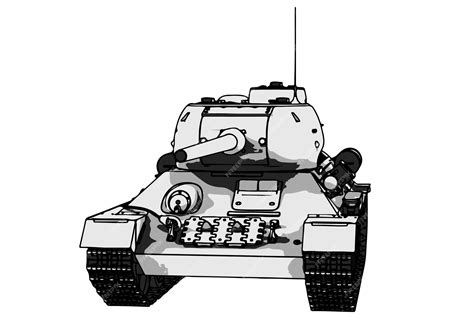 Premium Vector | Military tank sketch white background vector