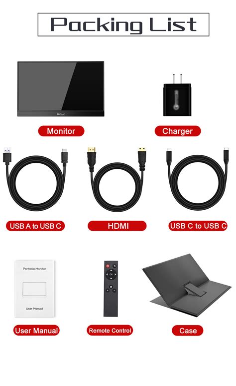Zeuslap 60hz 15.6 Fhd Ips Travel Pc Lcd Display Portable Monitor ...