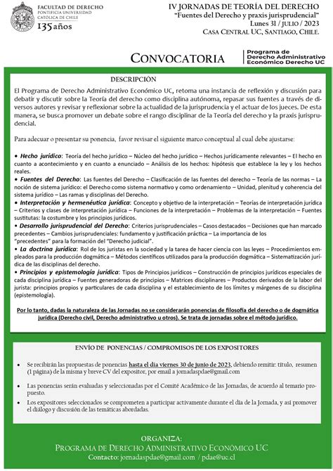 Convocatoria Académica IV Jornadas de Teoría del Derecho