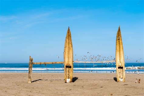 Wall Mural Traditional Peruvian Small Reed Boats Caballitos De Totora