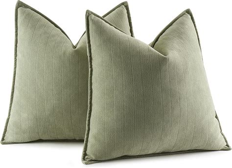 Amazon Miulee Pack Of Sage Green Decorative Pillow Covers X