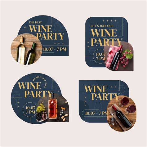 Premium Vector Flat Design Wine Party Poster Template