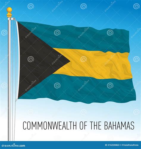 Bahamas Official National Flag, Caribbean Country Stock Vector