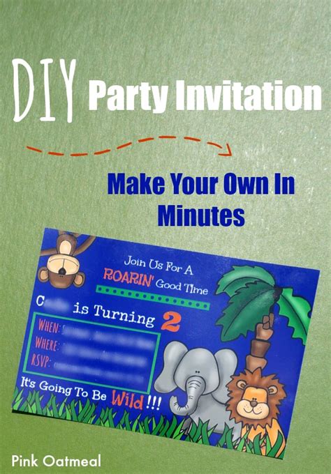 DIY Birthday Invitation - Pink Oatmeal