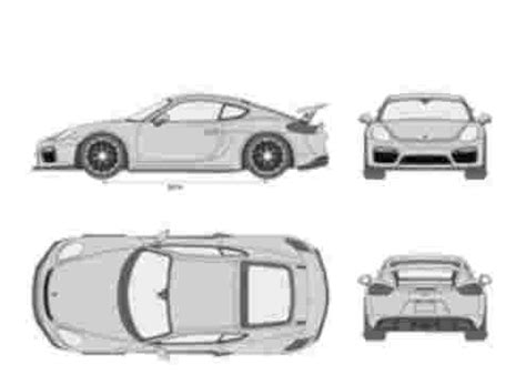 Porsche Cayman GT4 Vorsteiner V CS Aero Kit 2016 2D Drawing