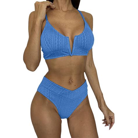 MIXUE Swim Suits For Women Solid Color Two Piece Sexy Bikini Sets For Women Swimwears Bathing