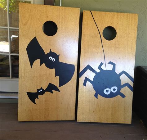 Halloween Cornhole Game With Spooky Bats