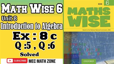 Oxford Mathwise 6 Unit 8 Ex 8c Q56 Mec Math Zone Youtube