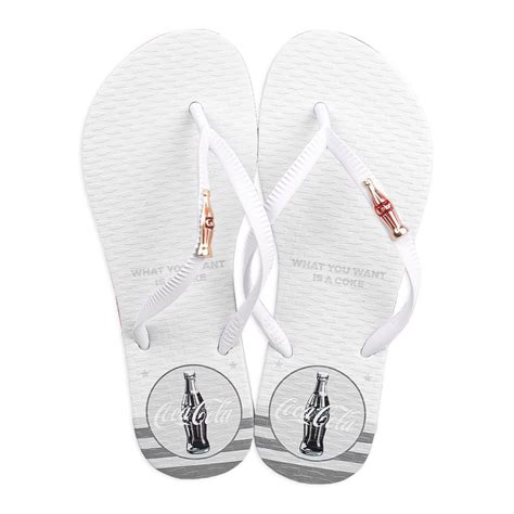 Chinelo Coca Cola Star Disc Feminino Branco Shopee Brasil