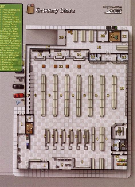 West - Generic grocery store - Plans | Rpg map, Arquitetura de varejo ...