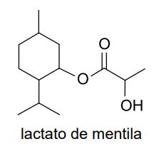 Lactato De Mentila - Questão Examine a fórmula que representa a estrutura do lactato de ...
