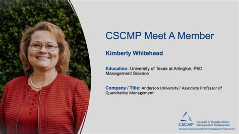 CSCMP Meet A Member Kimberly Whitehead YouTube