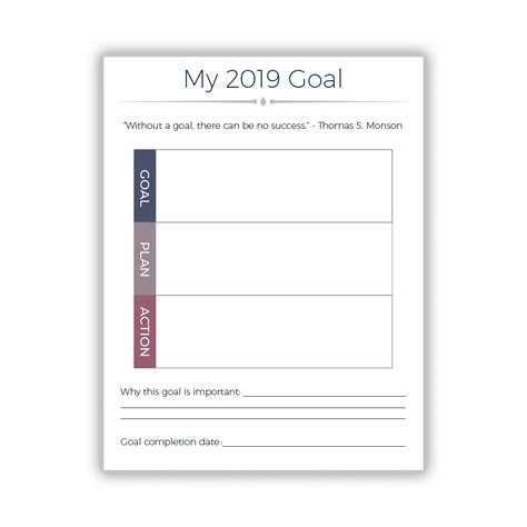 2019 Lds Goal Setting Worksheet In Lds Outlet On