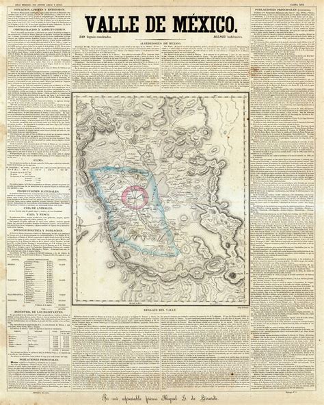 Map of Valle De Mexico valley of Mexico Mexico 1858. - Etsy UK