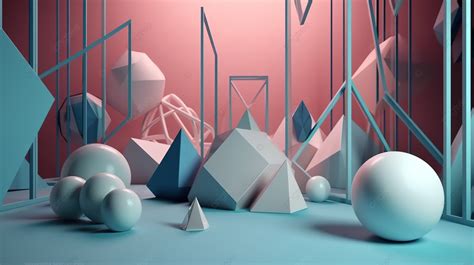 A Cosmic Playground A 3d Rendering Of Geometric Shapes In Space