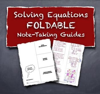 Solving Multi Step Equations Foldable Note Taking Guides Study Tools