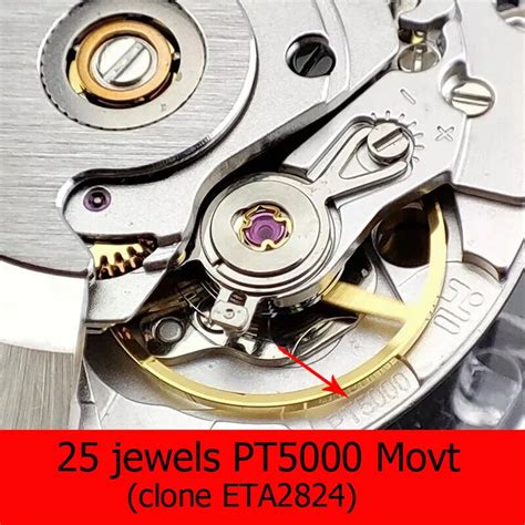 Genuine 25 Jewels Original PT5000 Mechanical Movement With Datewheel ...