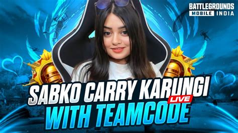 🔴only Teamcode Matches Aaj 🔥 Bgmi Live Bgmi Bgmilive Girlgamer Facecam Youtube