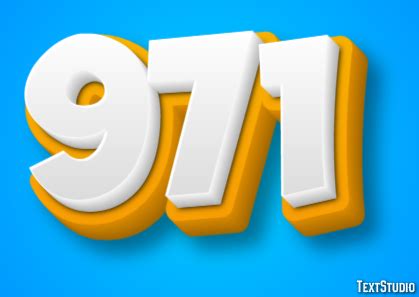 971 Text Effect and Logo Design Number