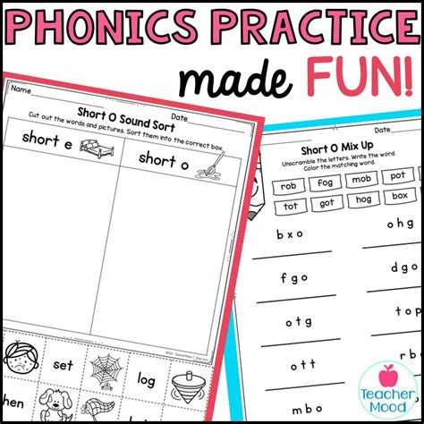 Short O Cvc Phonics Worksheets Kindergarten Word Work Made By Teachers