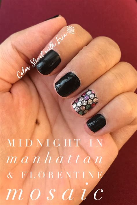 Color Street Midnight In Manhattan With Shangri La Color Street Nails