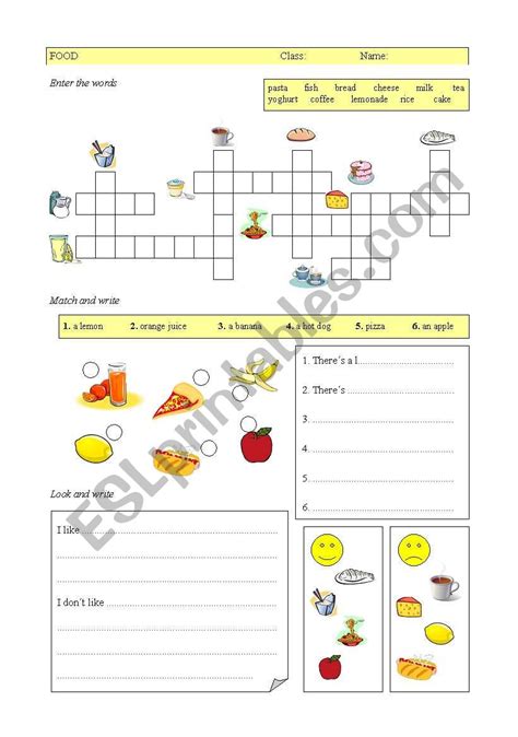 Food I Likei Don´t Like Esl Worksheet By Cli1