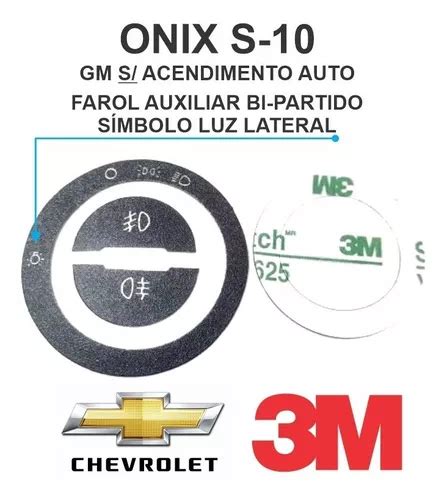 Capa Adesivo 3m Chave Botão Luz Gm Cruze Onix S 10 S auto Escorrega o