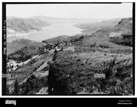 Panoramic view from bluff south of Grand Coulee Dam; this segment of ...