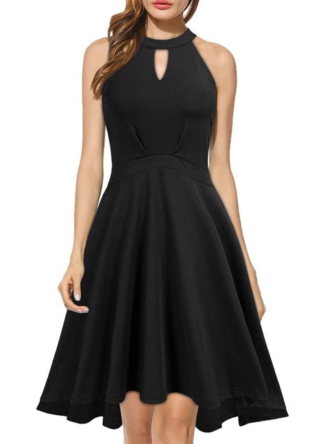 Halter Black Cocktail Dress The Dress Shop