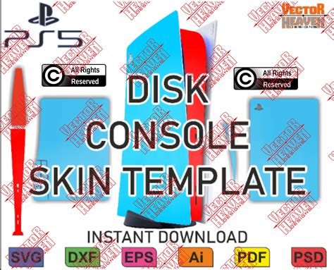 PS5 Playstation 5 Disk Console Template File Decal Sticker Etsy