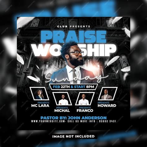 Premium Psd Praise Worship Church Social Media Flyer Template